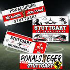 Stuttgart International / Pokalsieger Sticker Aufkleber Set