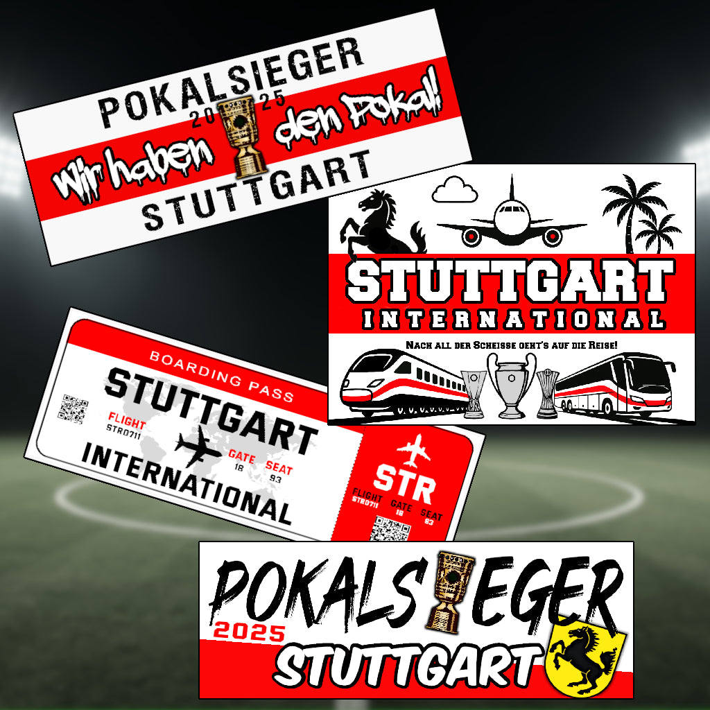 Stuttgart International / Pokalsieger Sticker Aufkleber Set