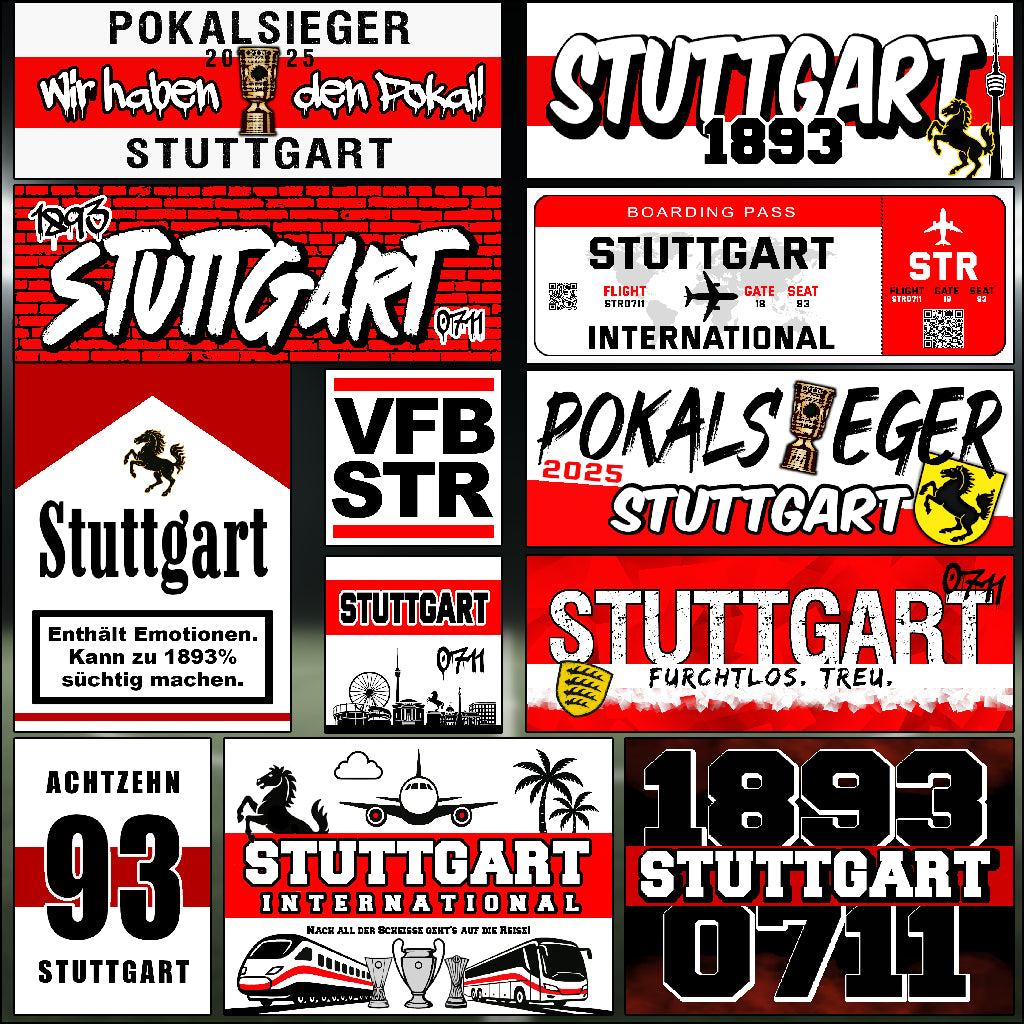 Stuttgart Sticker Aufkleber großes Set - Alle Motive